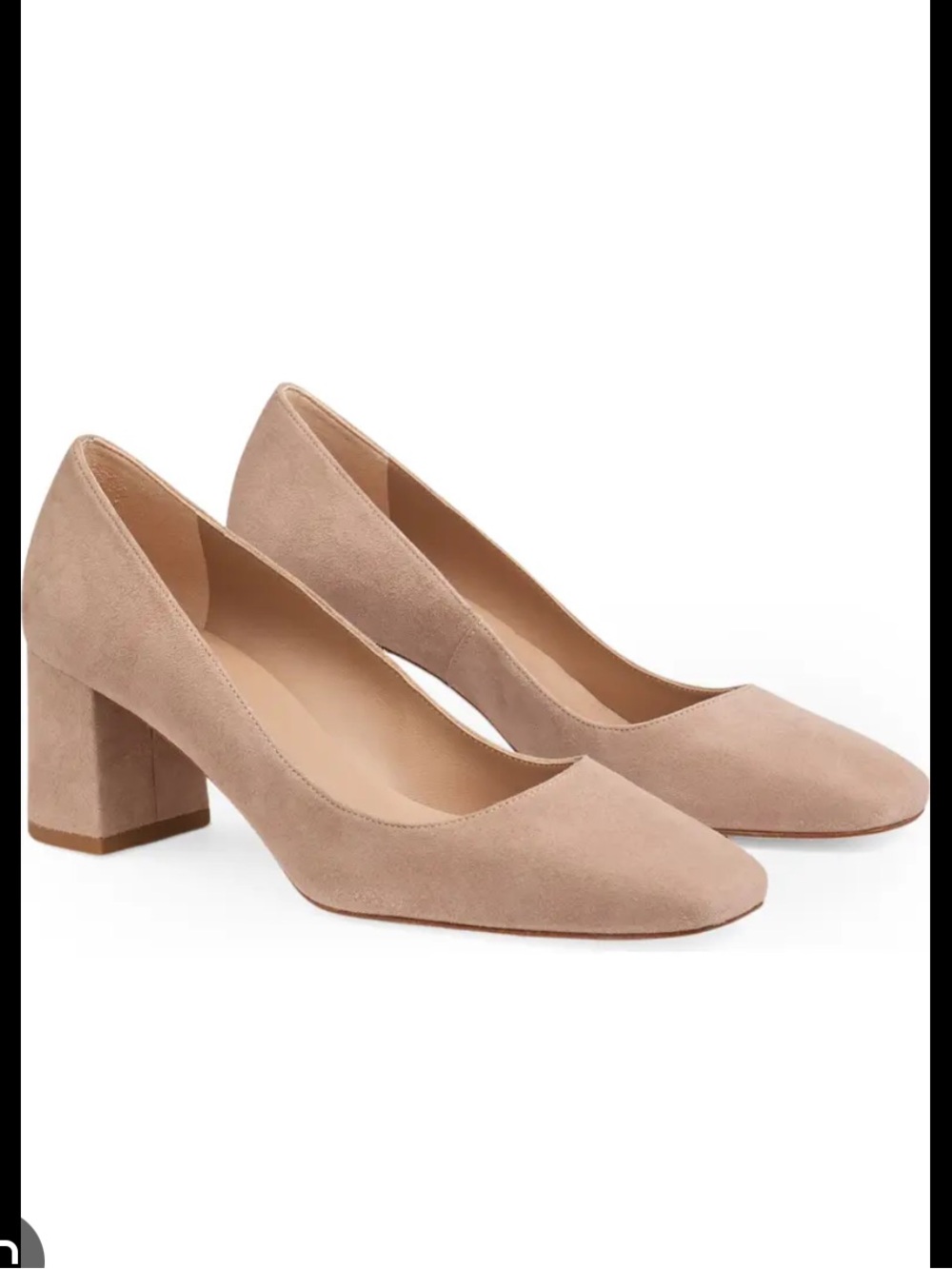 LK Bennett Suede Block Heel Pumps in Taupe